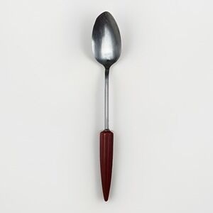 Vintage Androck Stainless Steel Serving Spoon Red Bakelite Bullet Handle USA MCM